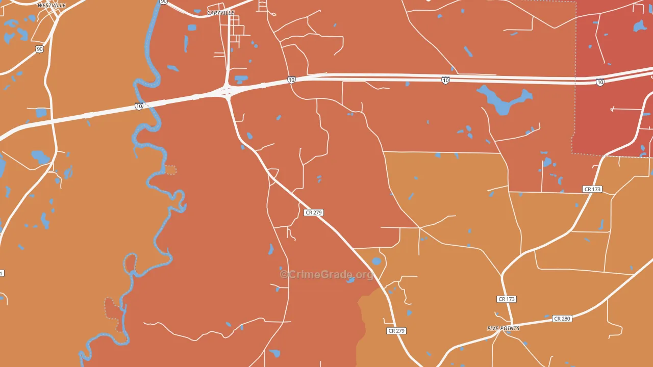 Izagora, FL Map of Vandalism Rates