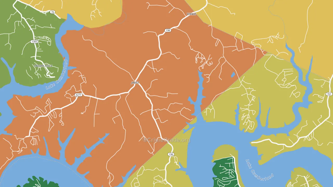 Jabez, KY Map of Vandalism Rates