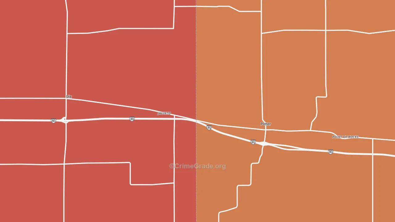 Jacinto, NE Map of Vandalism Rates