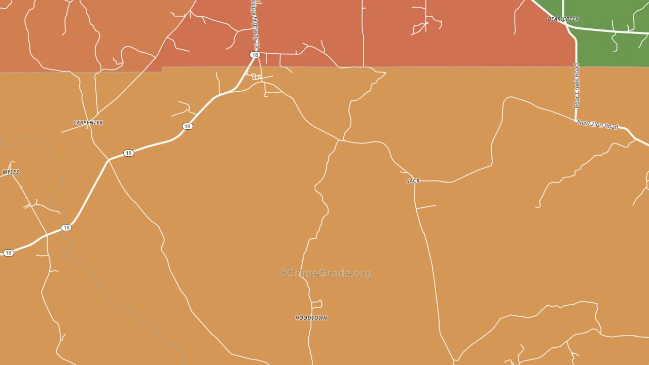 Jack, MS Map of Vandalism Rates