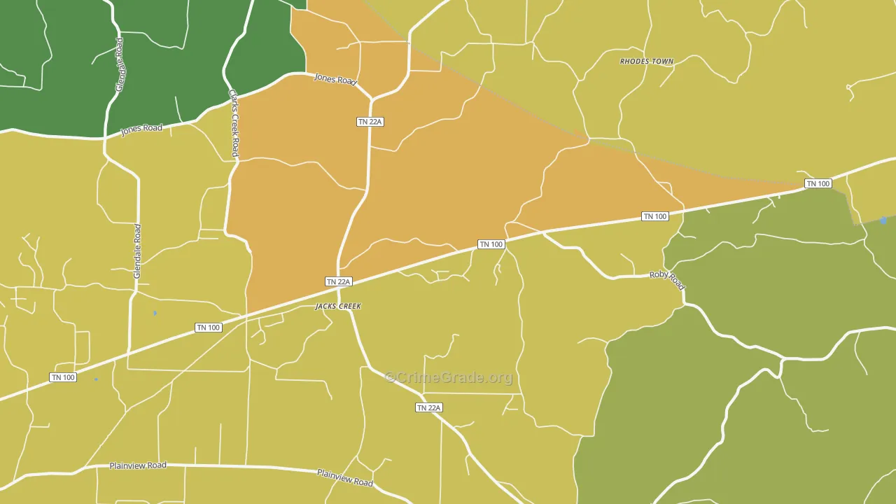 Jacks Creek, TN Map of Vandalism Rates