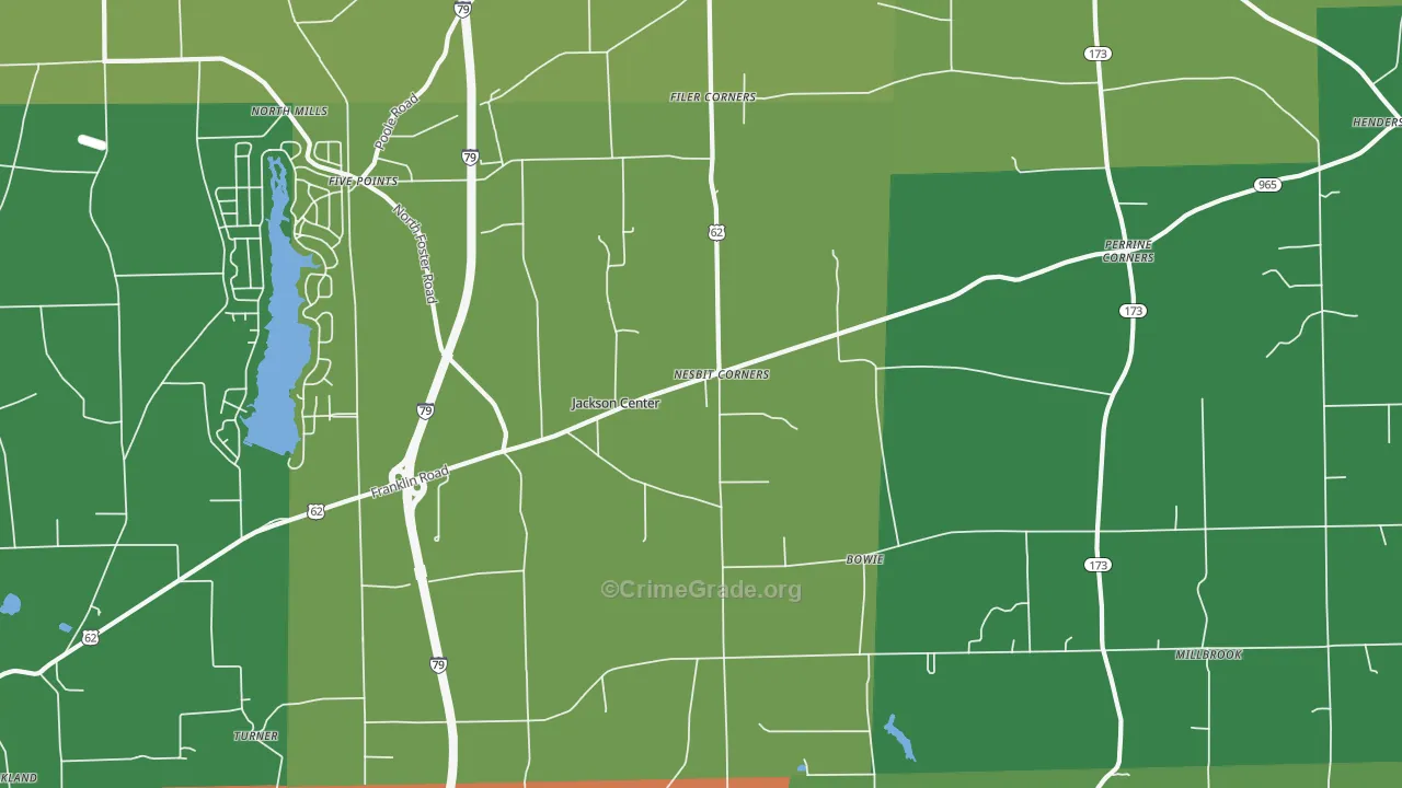Jackson Center, PA Map of Vandalism Rates
