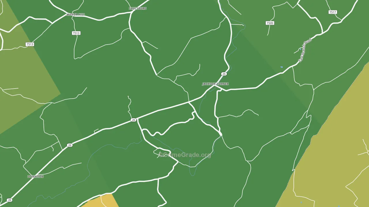 Jackson Corner, PA Map of Vandalism Rates