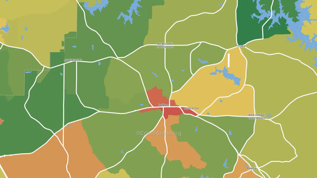 Jackson, GA Map of Vandalism Rates