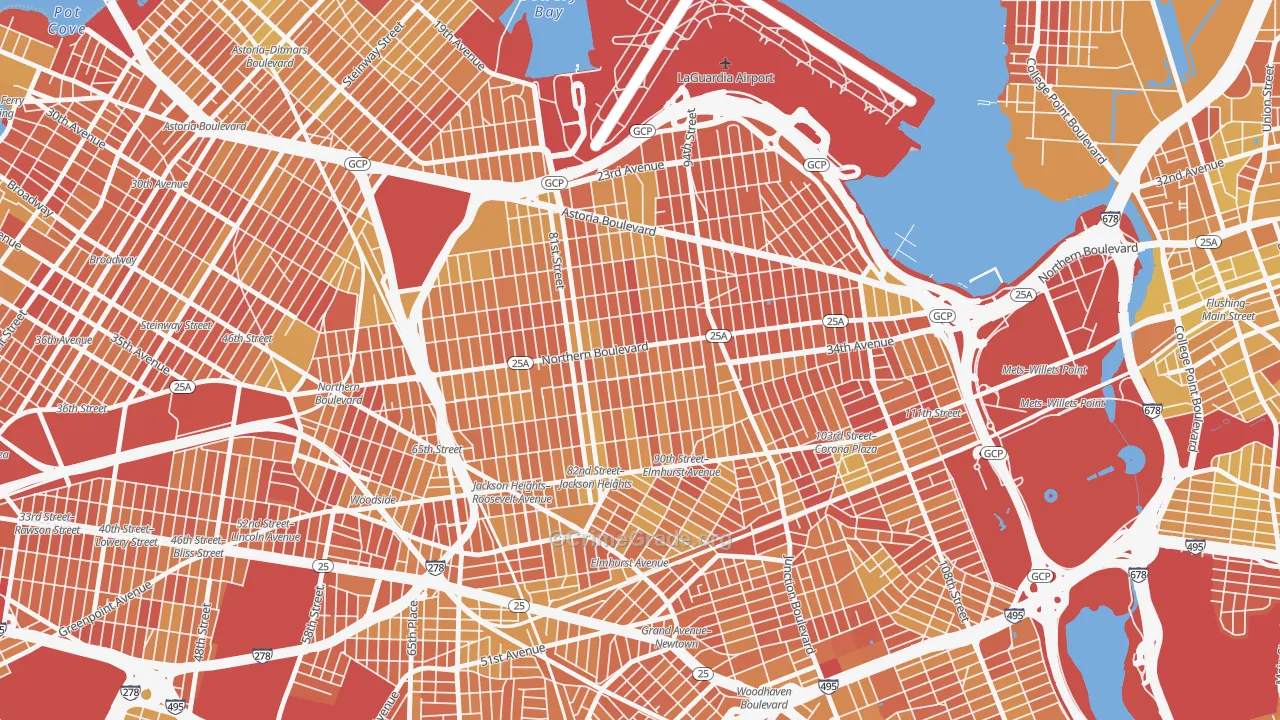 Jackson Heights-ny, Queens, NY Map of Vandalism Rates