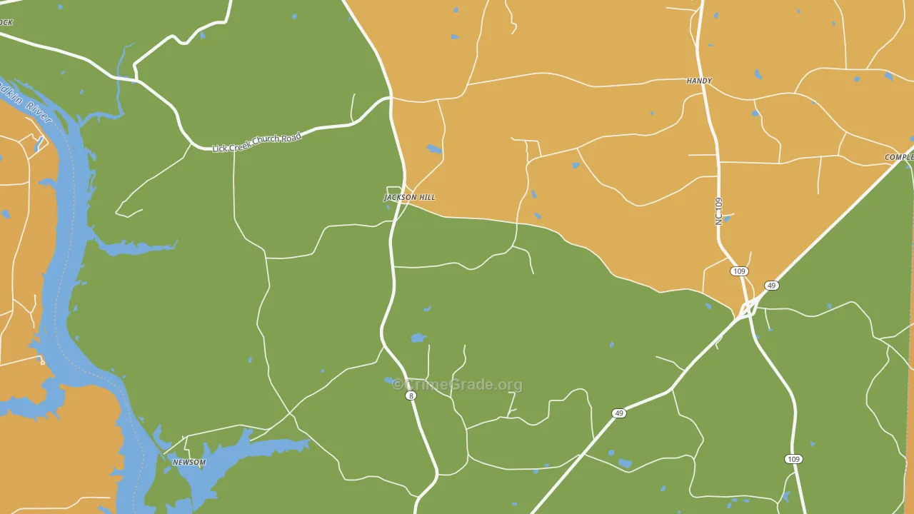 Jackson Hill, NC Map of Vandalism Rates