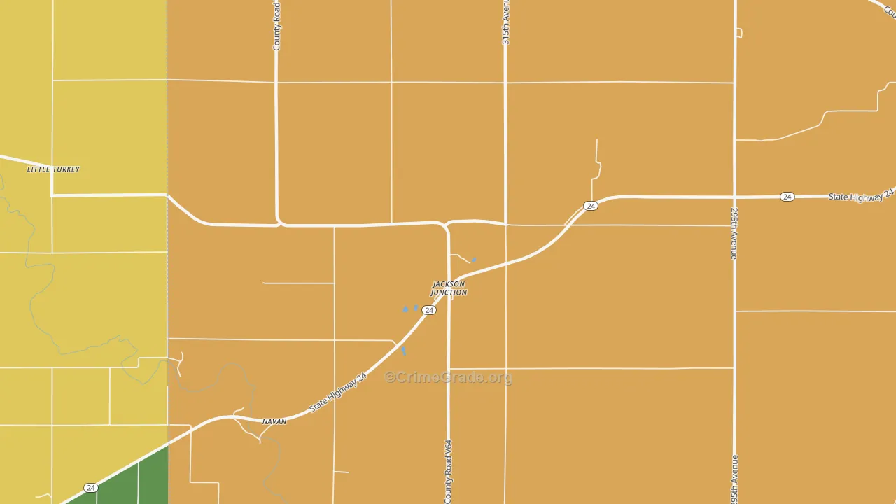 Jackson Junction, IA Map of Vandalism Rates