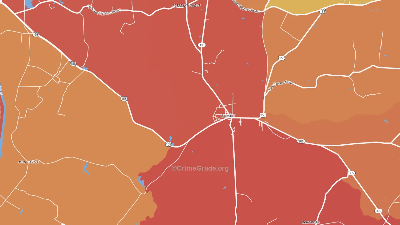 Jackson, NC Map of Vandalism Rates
