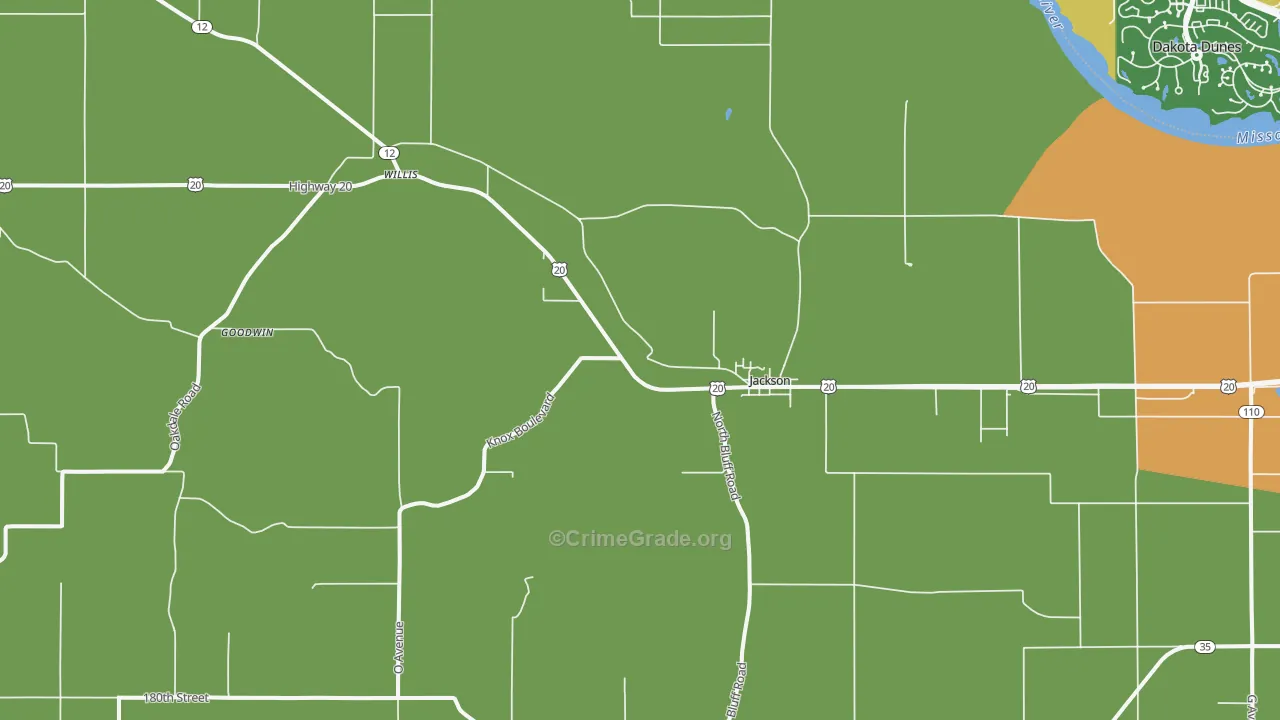Jackson, NE Map of Vandalism Rates