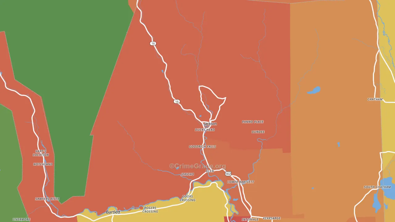 Jackson, NH Map of Vandalism Rates