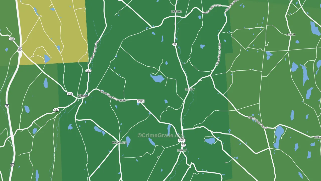 Jackson, PA Map of Vandalism Rates