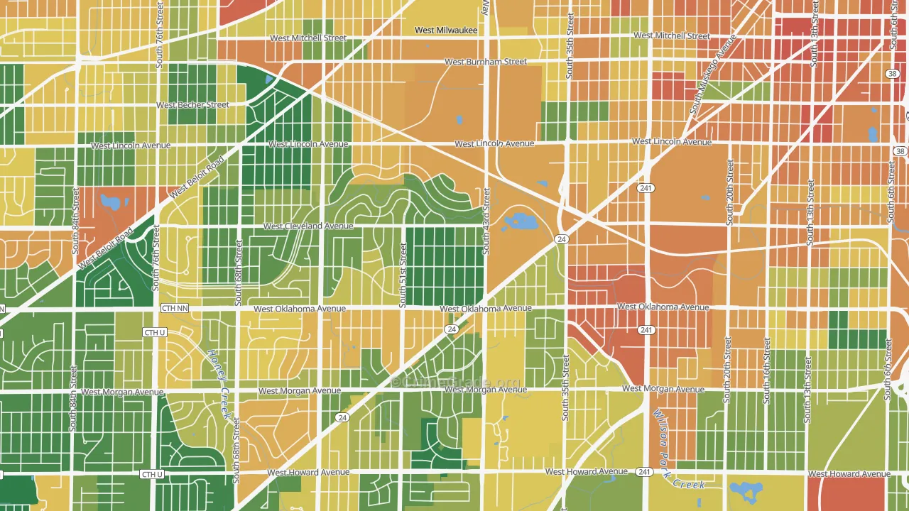 Jackson Park, Milwaukee, WI Map of Vandalism Rates