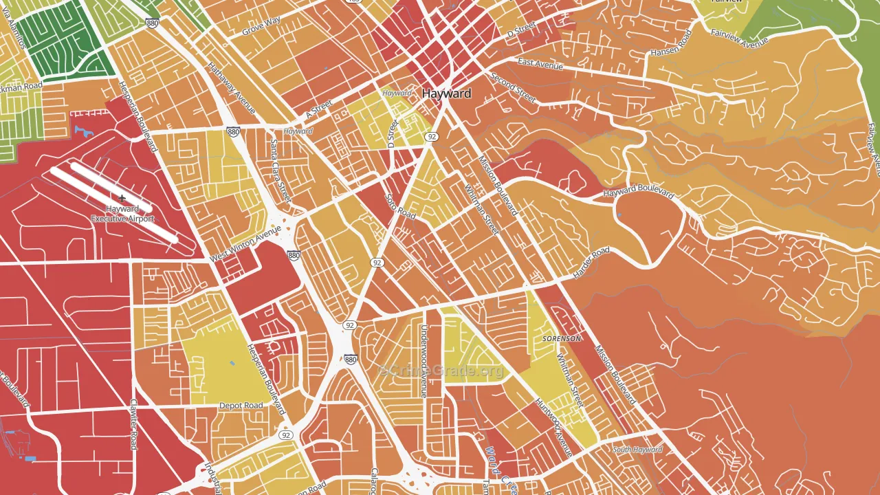 Jackson Triangle, Hayward, CA Map of Vandalism Rates