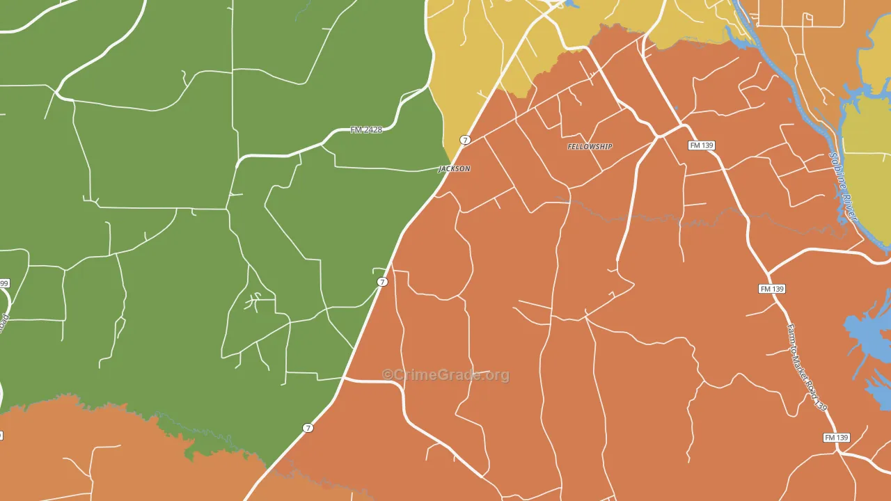 Jackson, TX Map of Vandalism Rates