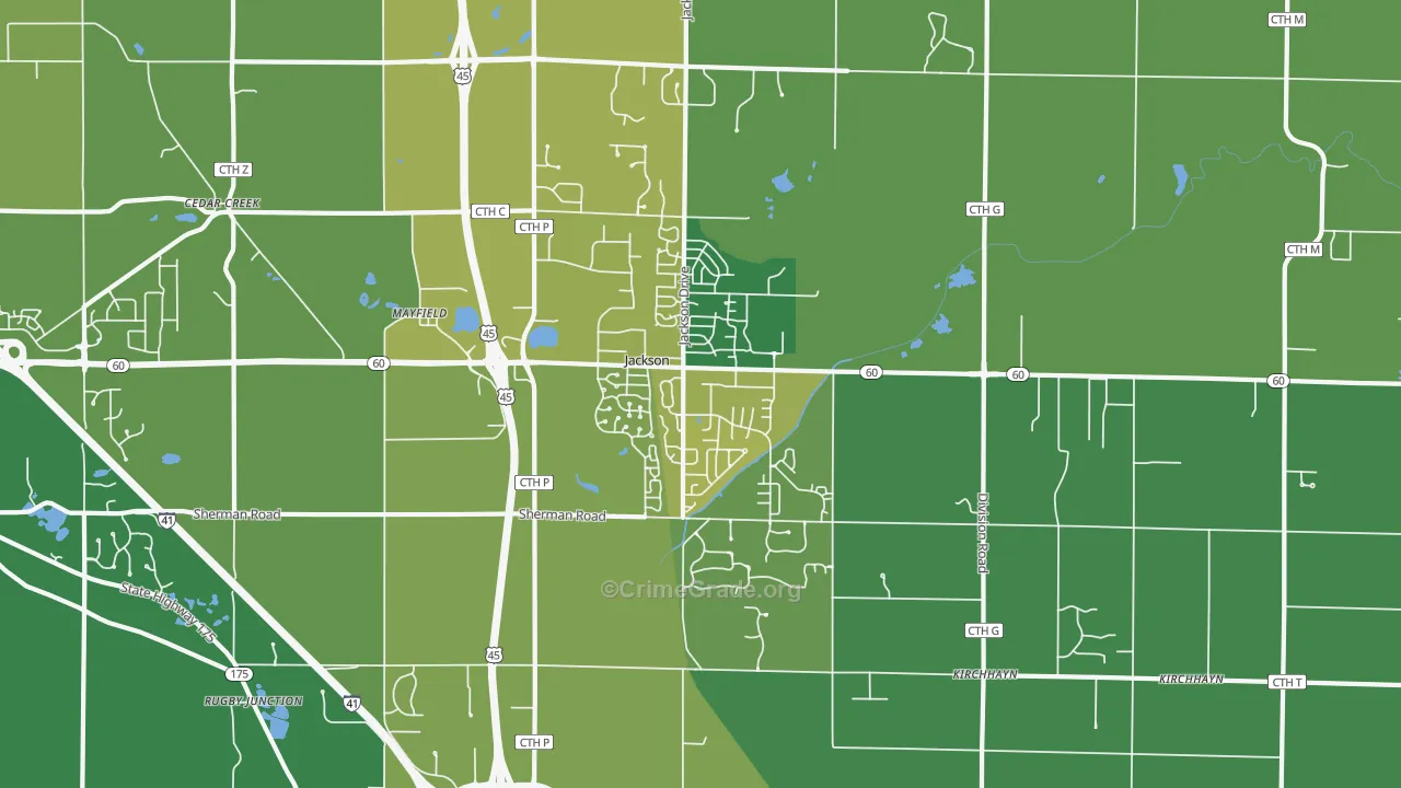 Jackson, WI Map of Vandalism Rates