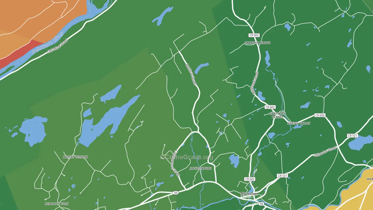 Jacksonburg, NJ Map of Vandalism Rates