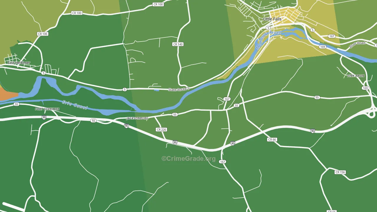 Jacksonburg, NY Map of Vandalism Rates
