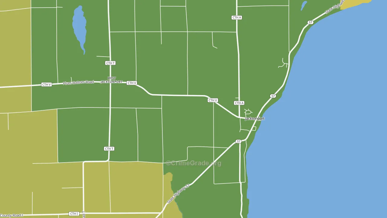 Jacksonport, WI Map of Vandalism Rates