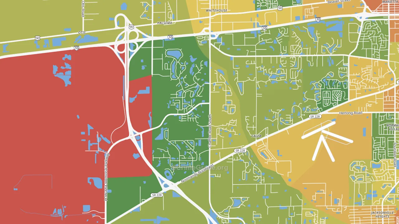 Jacksonville Farms-Terrace, Jacksonville, FL Map of Vandalism Rates