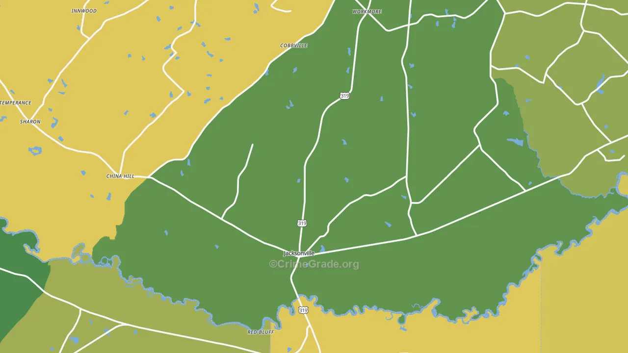 Jacksonville, GA Map of Vandalism Rates