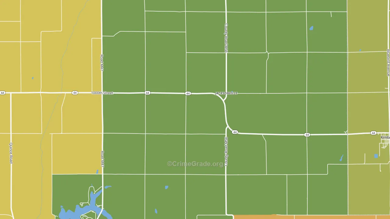 Jacksonville, IA Map of Vandalism Rates