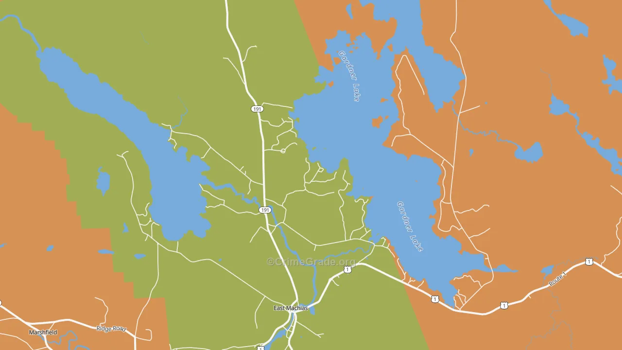 Jacksonville, ME Map of Vandalism Rates