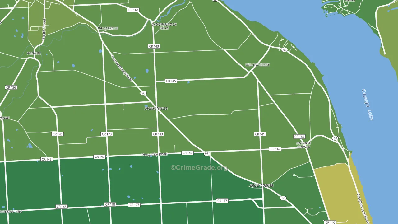 Jacksonville, NY Map of Vandalism Rates