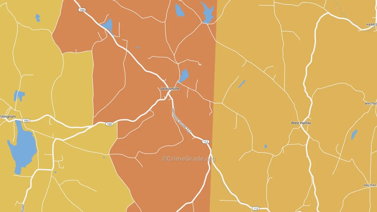 Jacksonville, VT Map of Vandalism Rates