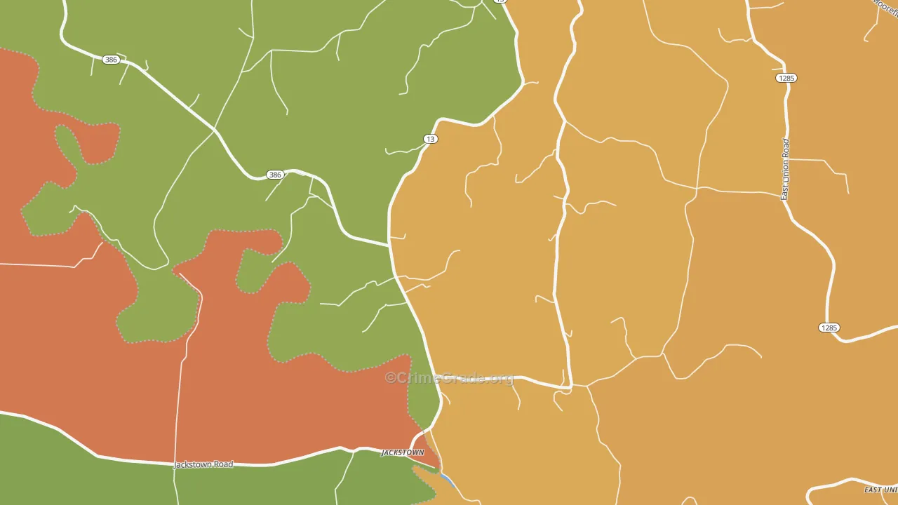 Jackstown, KY Map of Vandalism Rates