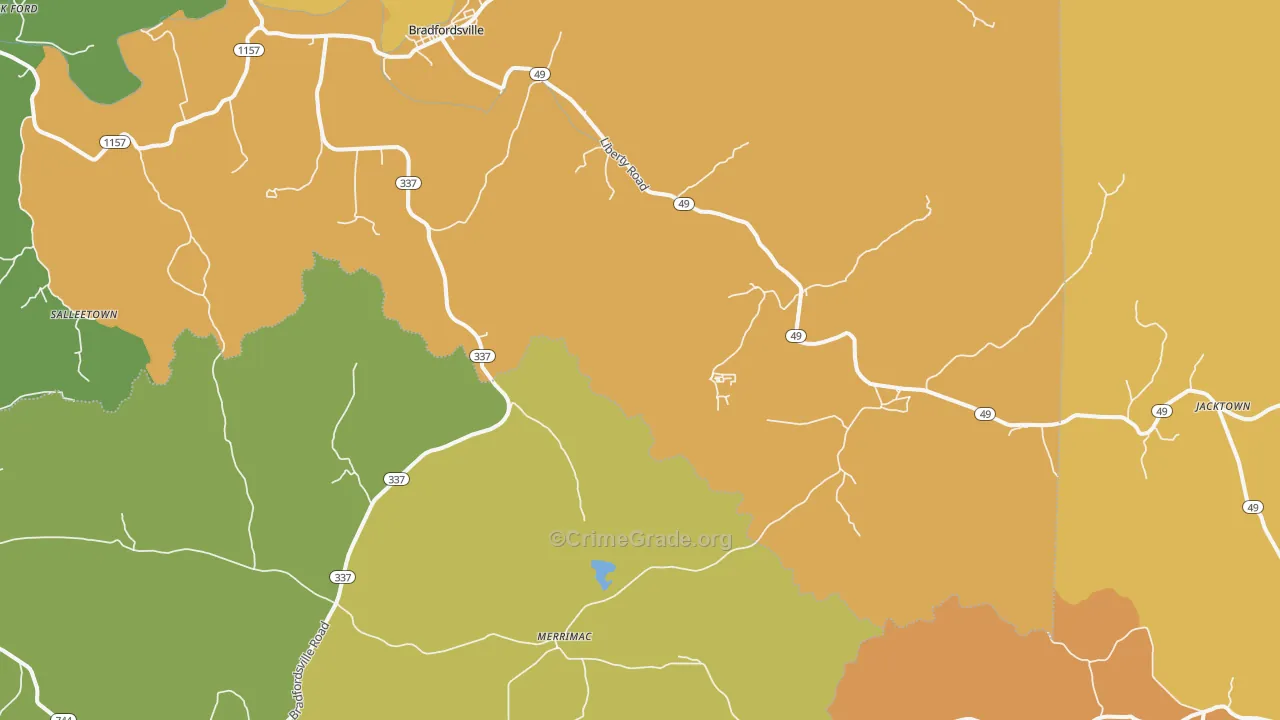 Jacktown, KY Map of Vandalism Rates