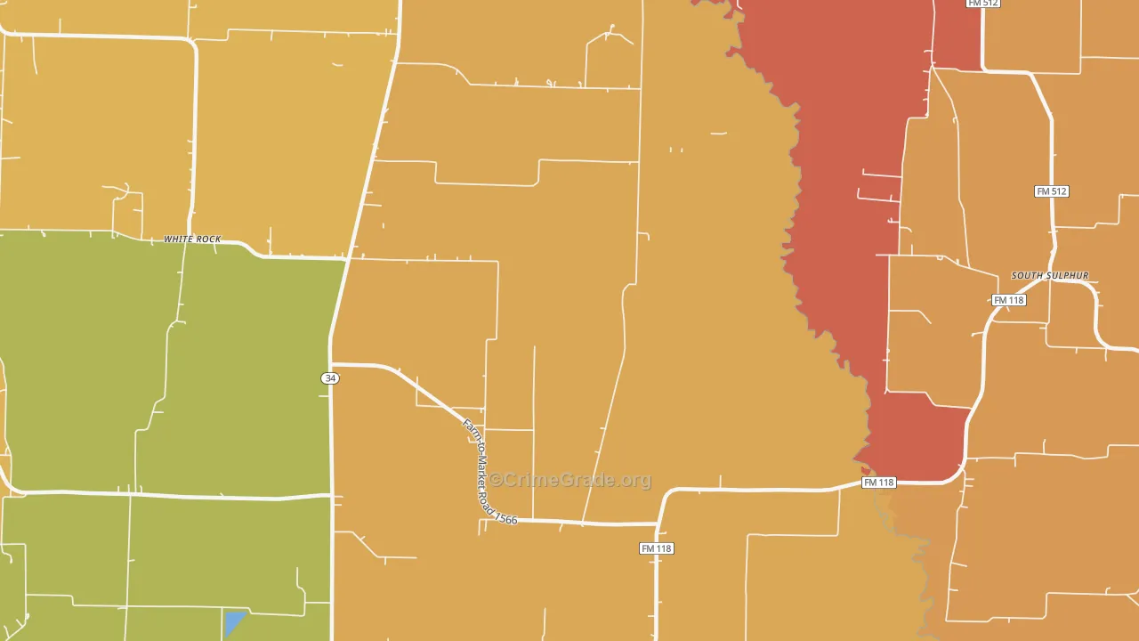 Jacobia, TX Map of Vandalism Rates