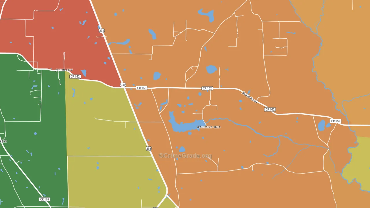 Jacobs, FL Map of Vandalism Rates