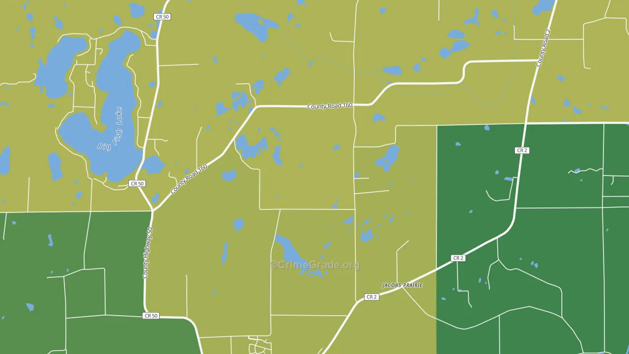 Jacobs Prairie, MN Map of Vandalism Rates