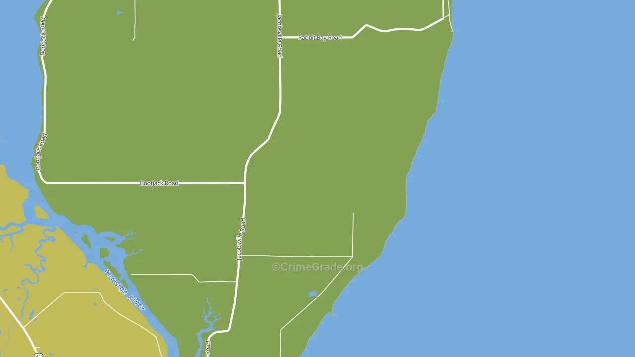 Jacobsville, MI Map of Vandalism Rates