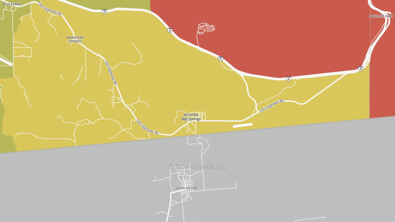 Jacumba, CA Map of Vandalism Rates