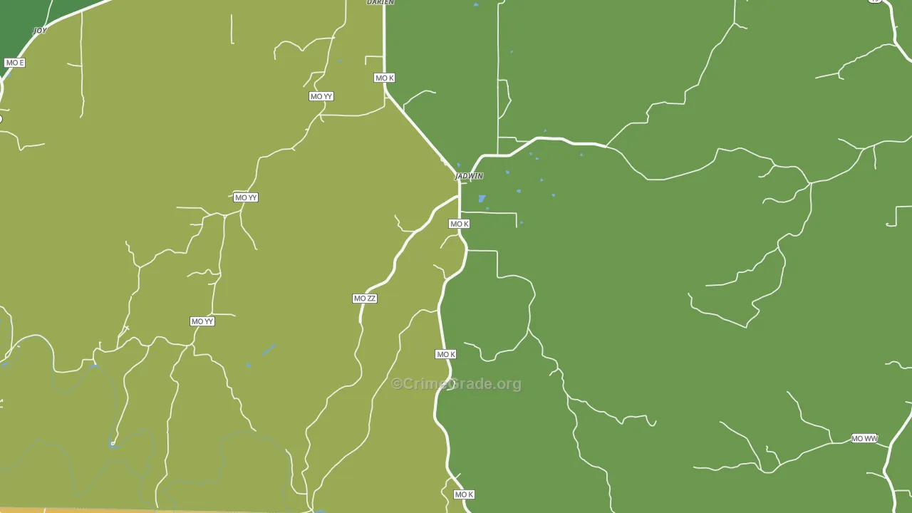 Jadwin, MO Map of Vandalism Rates