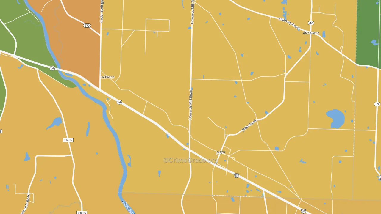 Jakin, GA Map of Vandalism Rates