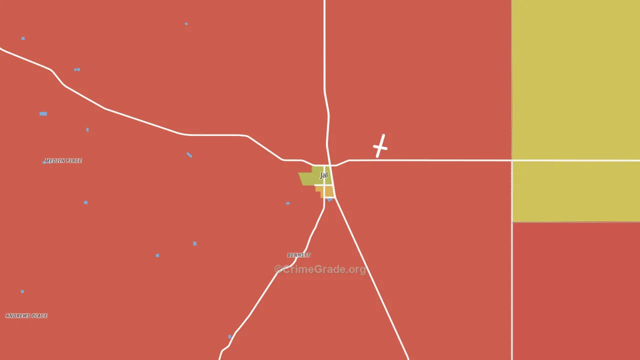 Jal, NM Map of Vandalism Rates