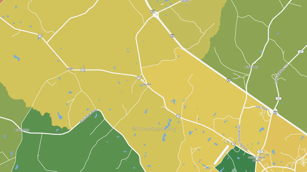 Jalapa, SC Map of Vandalism Rates