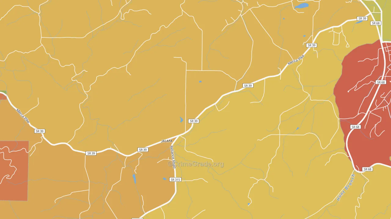 Jalapa, TN Map of Vandalism Rates
