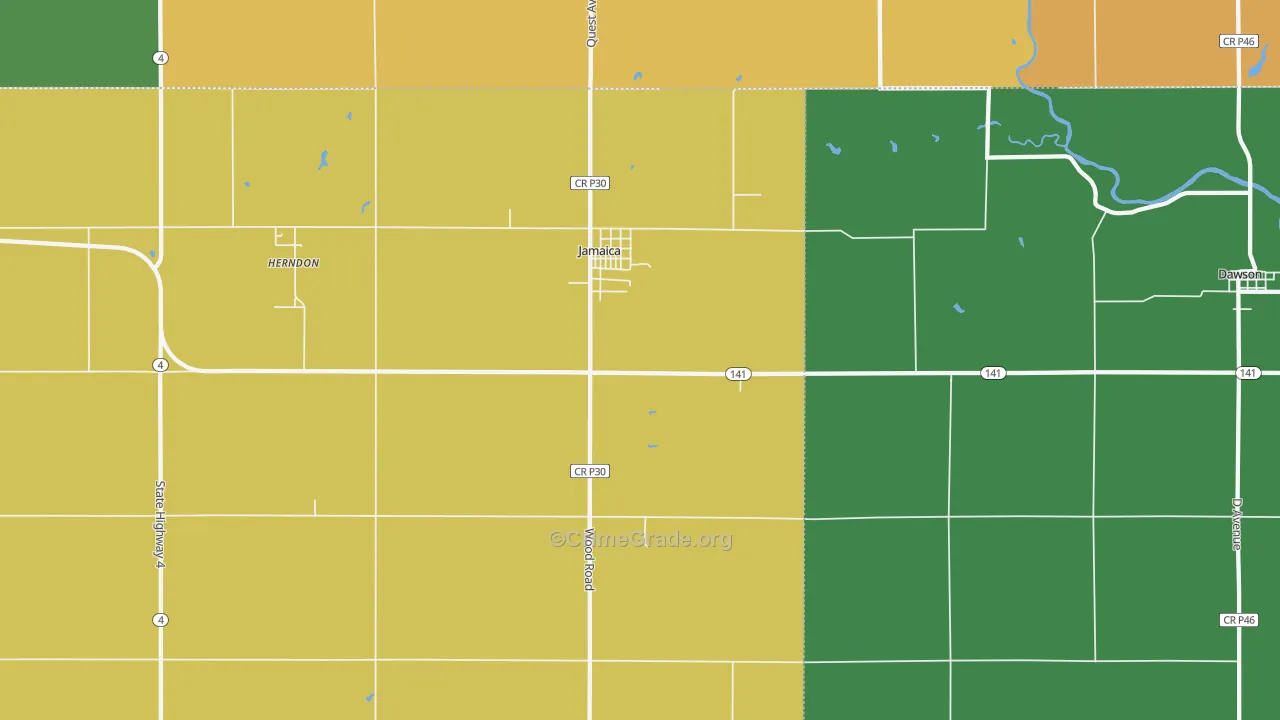 Jamaica, IA Map of Vandalism Rates