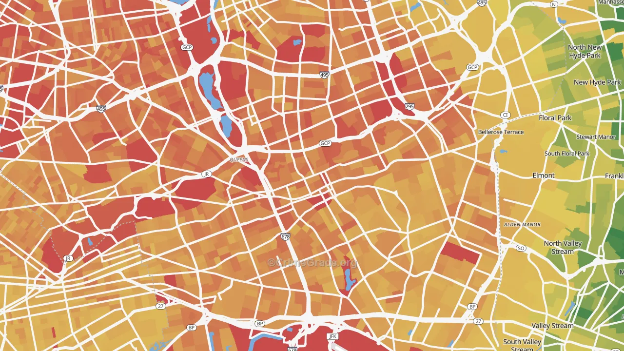 Jamaica, Queens, NY Map of Vandalism Rates