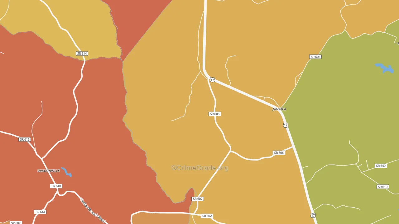 Jamaica, VA Map of Vandalism Rates