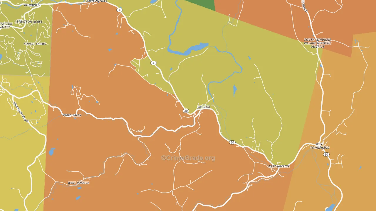 Jamaica, VT Map of Vandalism Rates