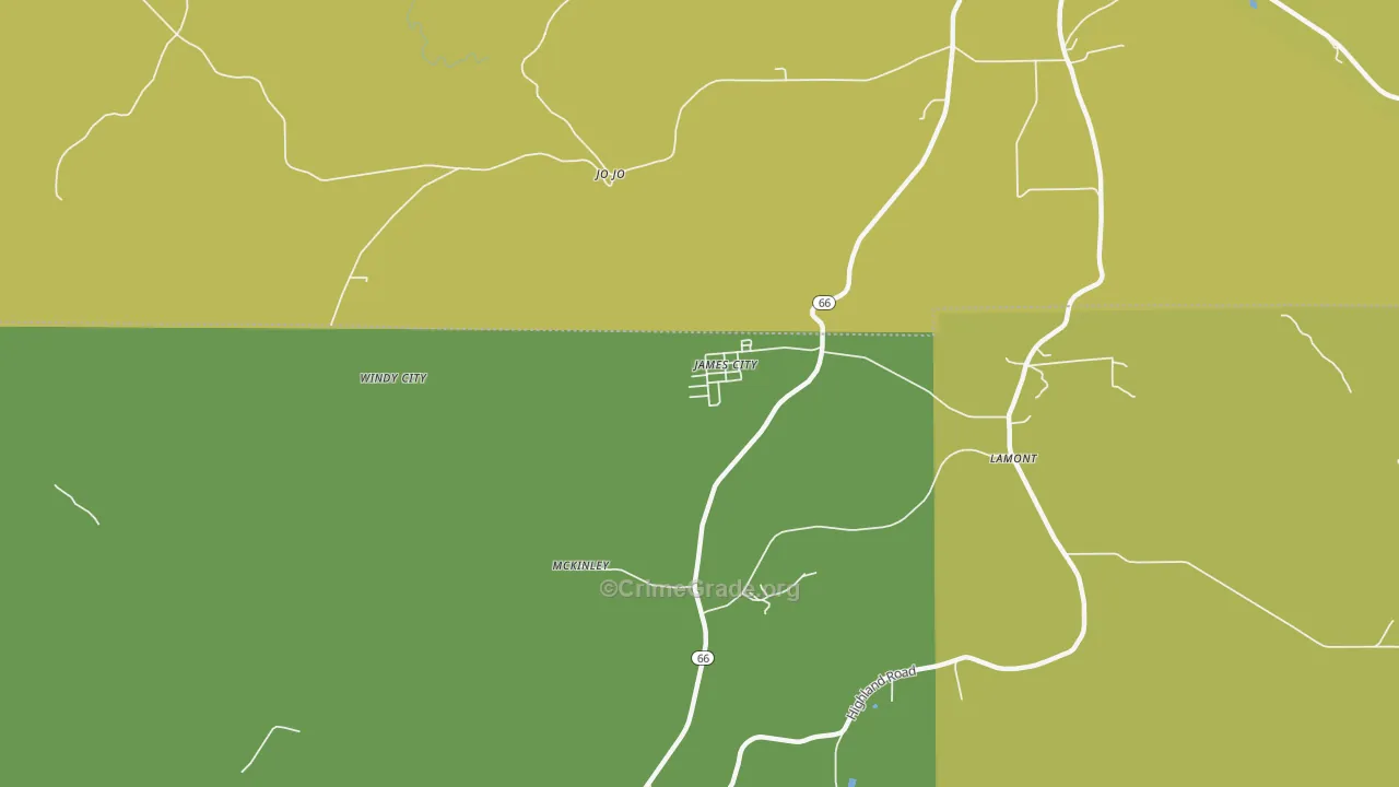 James City, PA Map of Vandalism Rates