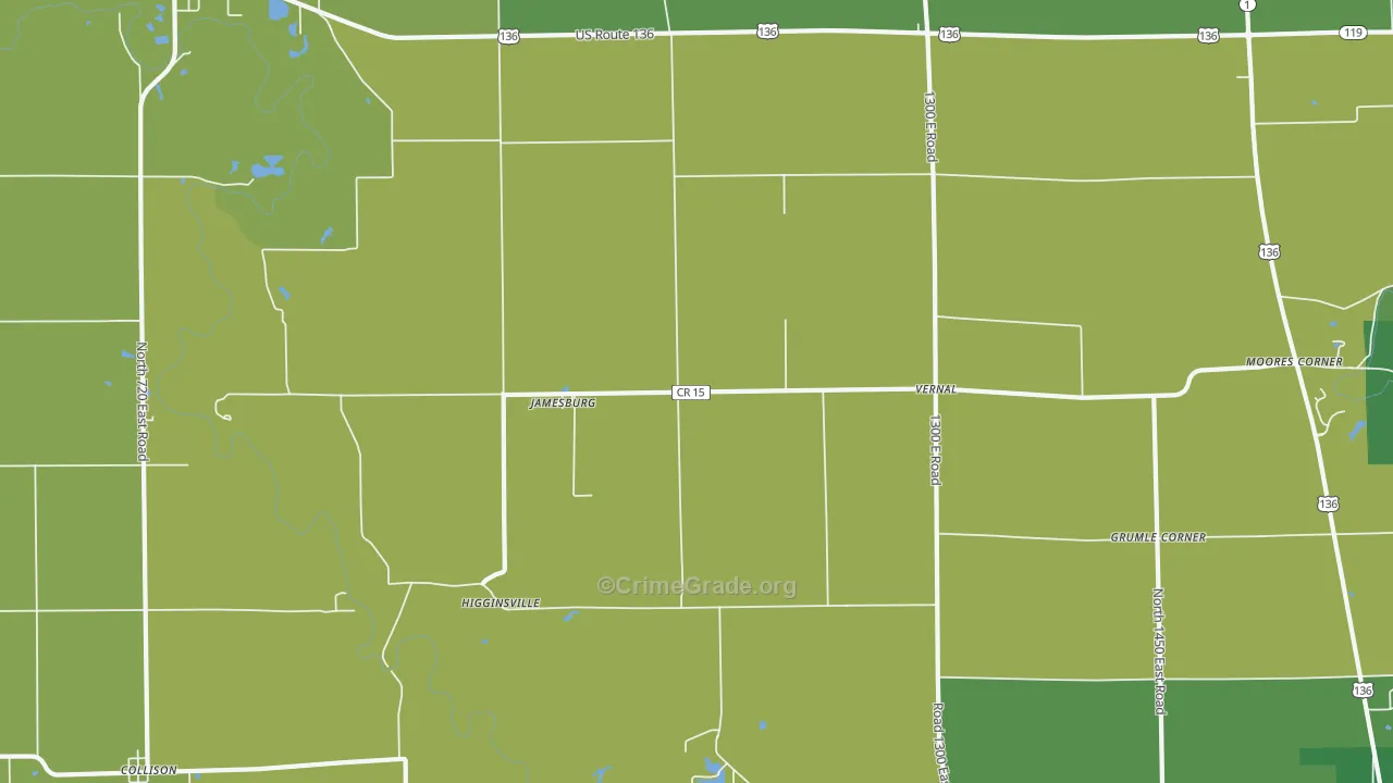 Jamesburg, IL Map of Vandalism Rates
