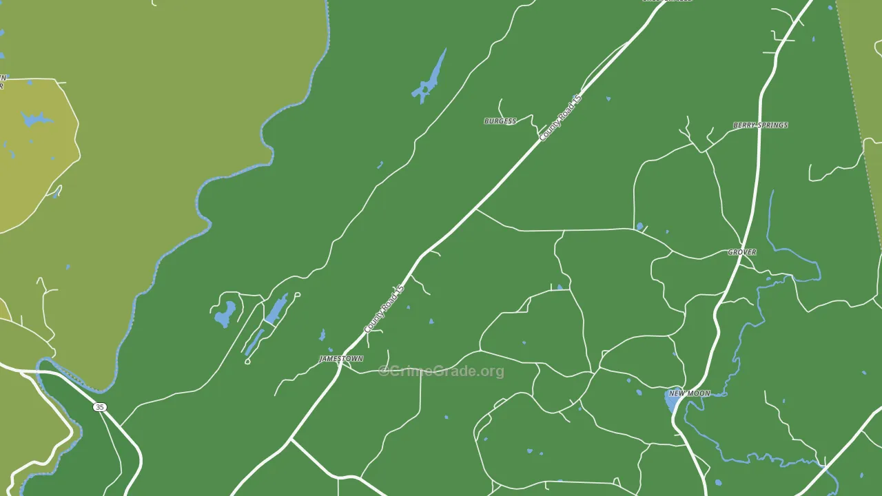 Jamestown, AL Map of Vandalism Rates