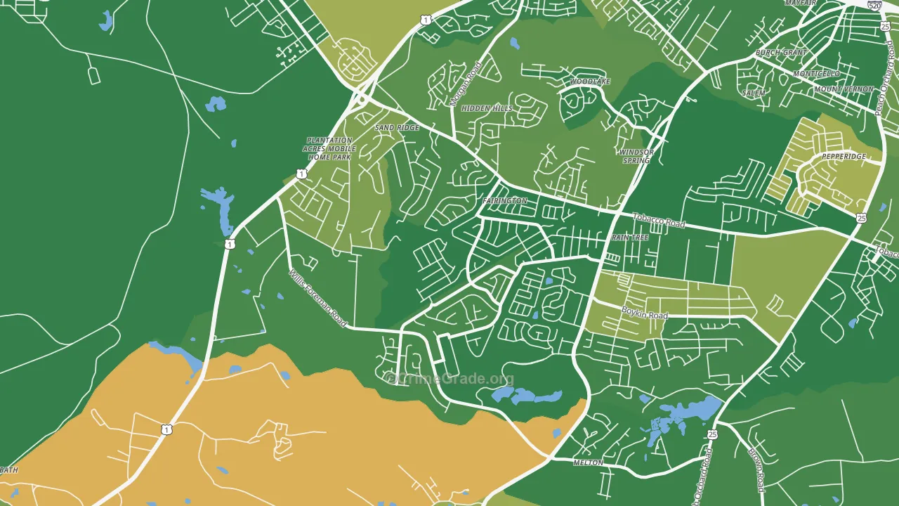 Jamestown, Hephzibah, GA Map of Vandalism Rates