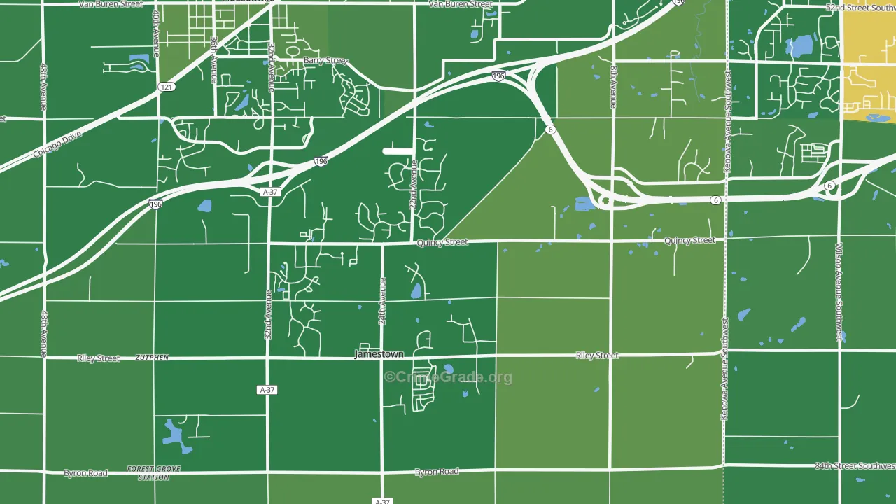 Jamestown, MI Map of Vandalism Rates