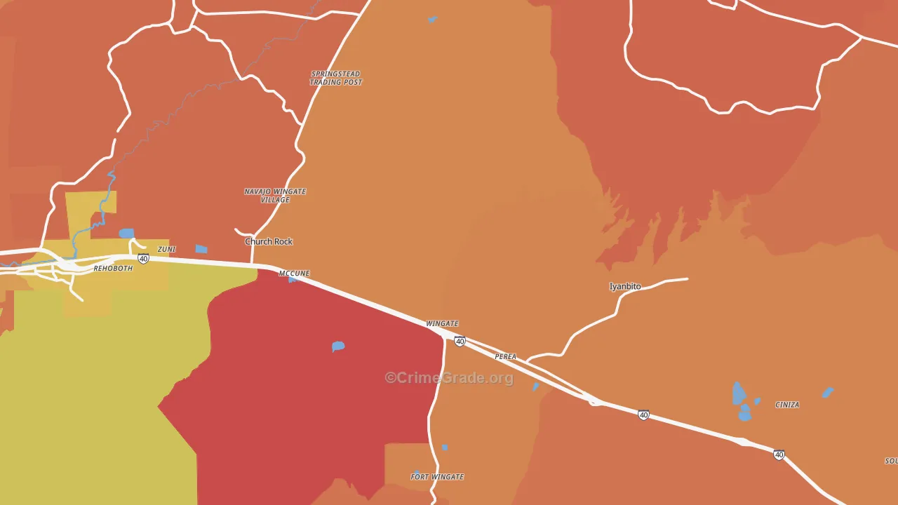 Jamestown, NM Map of Vandalism Rates
